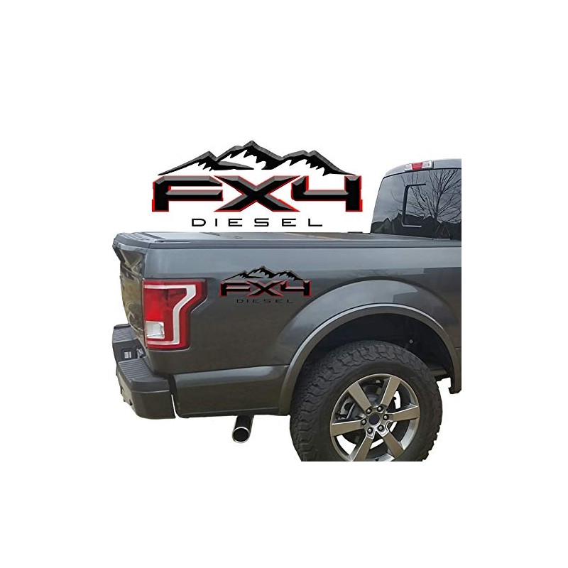 2 x Black & Red Matte FX4 Diesel 3D 2-Color