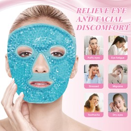 ZN?CUET?D ZN?CUET?D Ice Face Roller Facial Jade Roller and Ice Face Mask Cold Cooling Gel Mask Gift Set for Women Face Aging Wrinkles Lifting Firming Puffy Eyes, Eye Face Neck Roller Massager SPA Tools