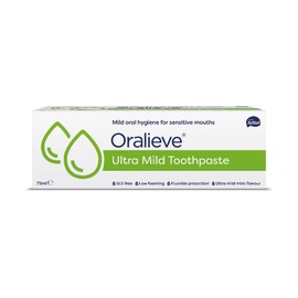 Oralieve Ultra Mild Toothpaste, Oralieve Toothpaste, Dry Mouth Toothpaste, Suitable for Sore and Sensitive Mouths, Mild Mint Flavour, 1450ppm Fluoride, SLS Free, Single Item 75ml