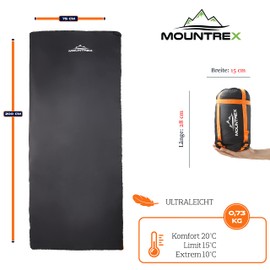 Mountrex® Sleeping Bag - Small Pack Size & Ultralight (730 g) Summer Blanket Sleeping Bag - Outdoor Summer Sleeping Bag - Camping, Travel, Festival - Connectable
