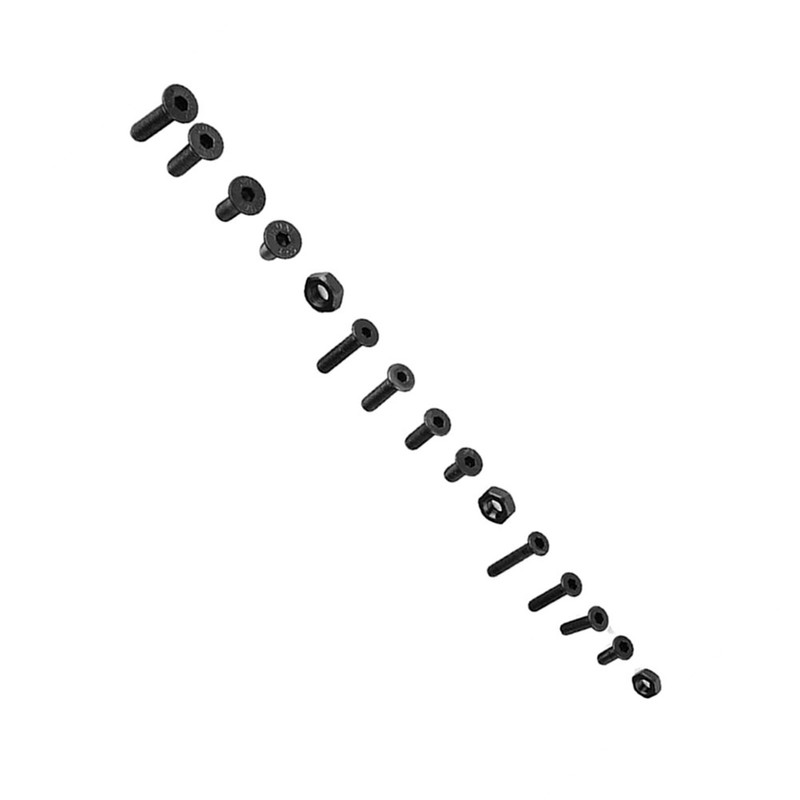 480pcs/set Black Carbon Steel Hexagonal Countersunk Screw Nut Kit M2