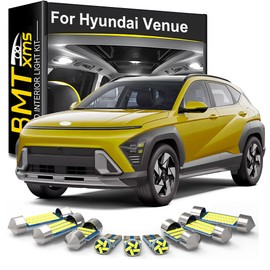 BMTxms 10x LED Interior Lights Map Dome License Bulbs White for Hyundai Venue 2020-2024