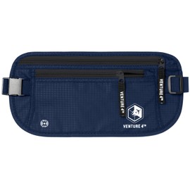 Travel Money Belt, RFID Blocking for Men & Women - Ideal for Keeping Your Cash, Credit Card, Passport, Phone Safe When Traveling (Navy Blue)