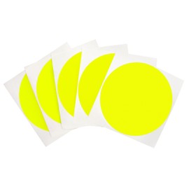 ChromaLabel 4 Inch Round Label Removable Color Code Dot Stickers, High Visibility for Warehouse Inventory, 100 Labels per Pack, Fluorescent Yellow