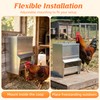 Metal Trough Feeder with Lid - 10lb Capacity,Compatible with Chicken