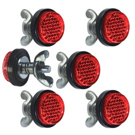 Red Reflector Motorcycle License Plate Bolts and Nuts