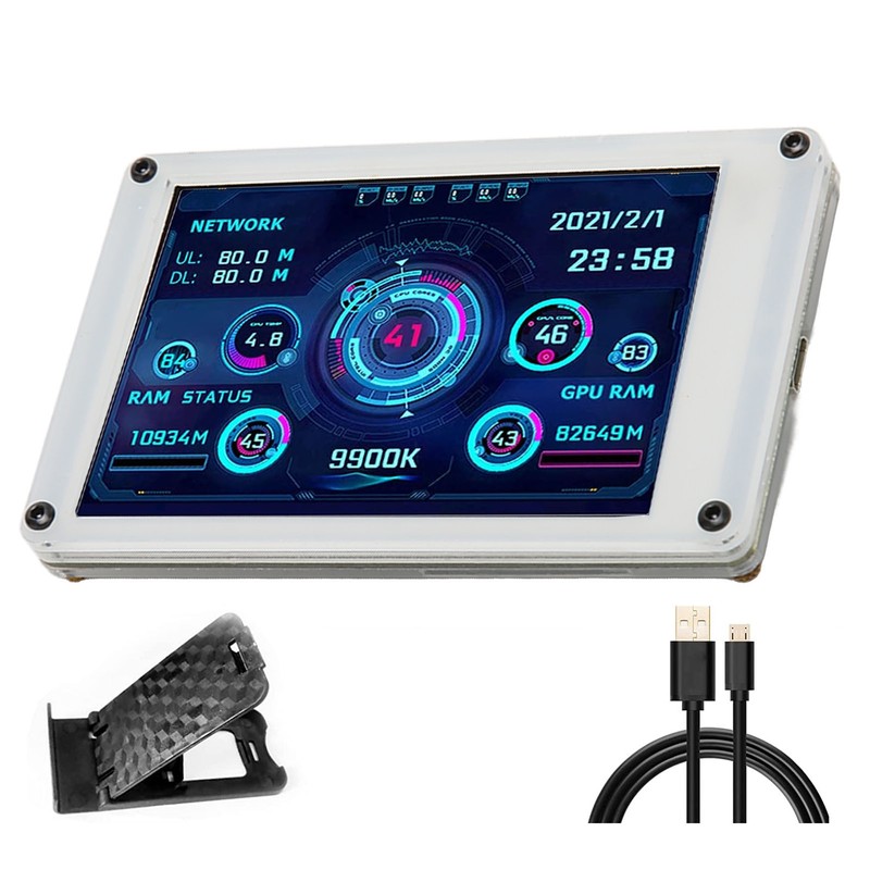 Computer Temp Monitor 3.5 Inch IPS Dimmable Theme Editor Auto