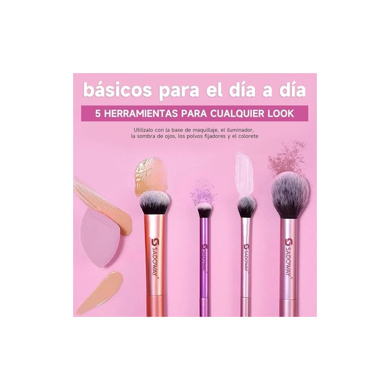 SADOWAY Set de brochas de maquillaje set de 6 piezas