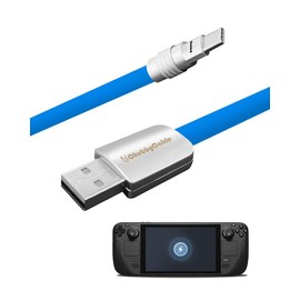 chubbycable USB Type C Fast Charging Cable Compatible with Steam Deck 100W Ultra-Thick Durable Silicone USB C Charger Cord for Steam Deck OLED, Blue, USB-A to Type-C, 3.3 FT