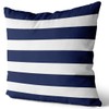 Hoooottle Beauty Design Navy Blue and White Stripe Square Pillowcase
