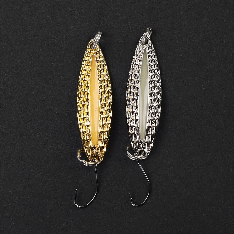 10pcs Metal Shiny Spoon Bait Hard Lures with Hook Fishing