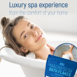 Magnesium Flakes with MSM - Magnesium Chloride Flakes - Dead Sea Salts for Soaking, 3.0 LBS