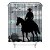 Artmyharbor Rustic Shower Curtains for Bathroom Western Cowboy Silhouette Print