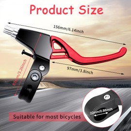 ICOUVA 1 Pair Bicycle Brake Levers,Hand Brakes Universal Cycling Brake Level Handles Handlebar Aluminum Alloy Brake Lever Brake Handle for MTB Mountain Bike Road Bicycle-Red