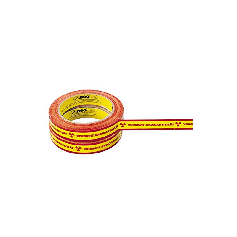 neoLab Acrylate Warning Tape with Print "Vorsicht Radioaktivität", Yellow/Red, 66