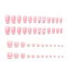 48Pcs White French Tip Press on Nails with Bow Charms