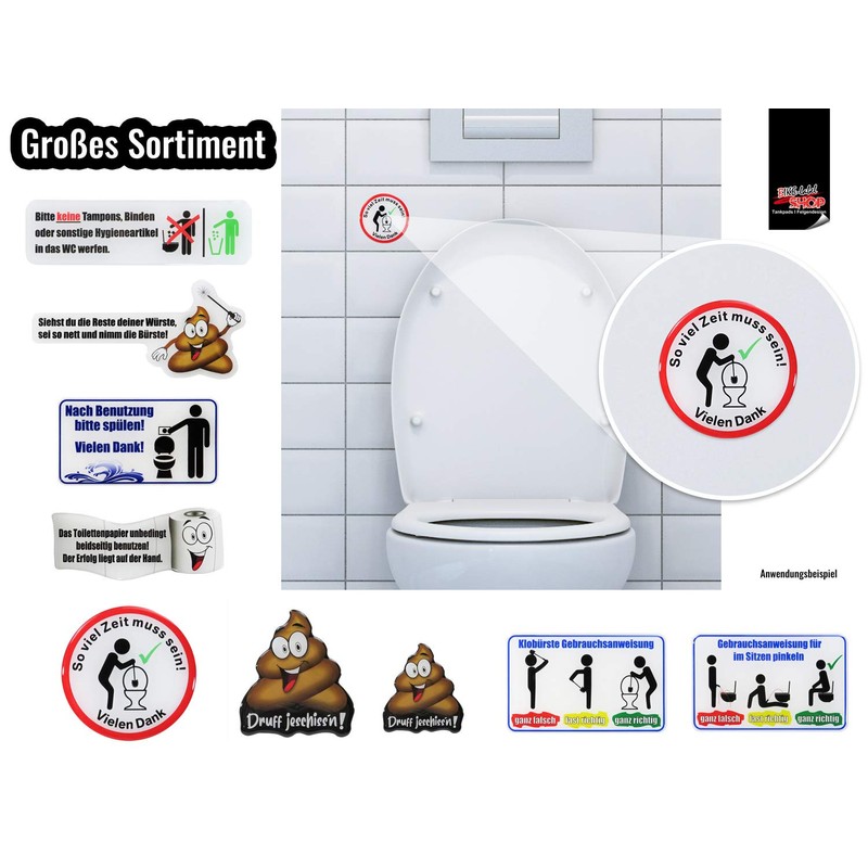 BIKE-label 900047 3D Sticker Toilet Sign So viel Zeit muss