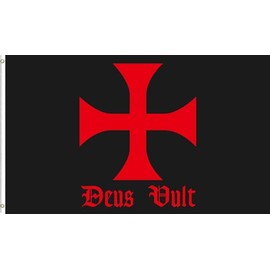 Templar Deus Vult Flag 3x5ft Medieval Crusader Knight Banner 100% Polyester Indoor Outdoor Wall Porch Decor