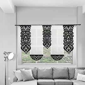 TOP Ready-Made Voile Curtain Top Design Beautiful Kitchen Curtain with Ruffle Tape AG52 Modern (Pattern 3)