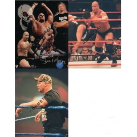 Unbranded Lot of 3 Stone Cold Steve Austin Glossy 8X10 Promo Photos Wrestling WWF WWE SCSA