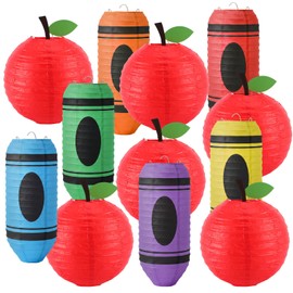 Baquler 12 Pcs Crayon Apple Lanterns, Pencil Back to School Decorations