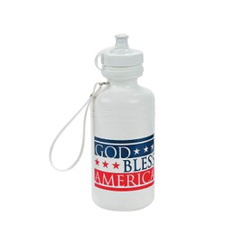 Fun Express - God Bless America Water Bottle White 1pc for Fourth of July - Party Supplies - Drinkware - Water Bottles & Canteens - Fourth of July - 1 Piece