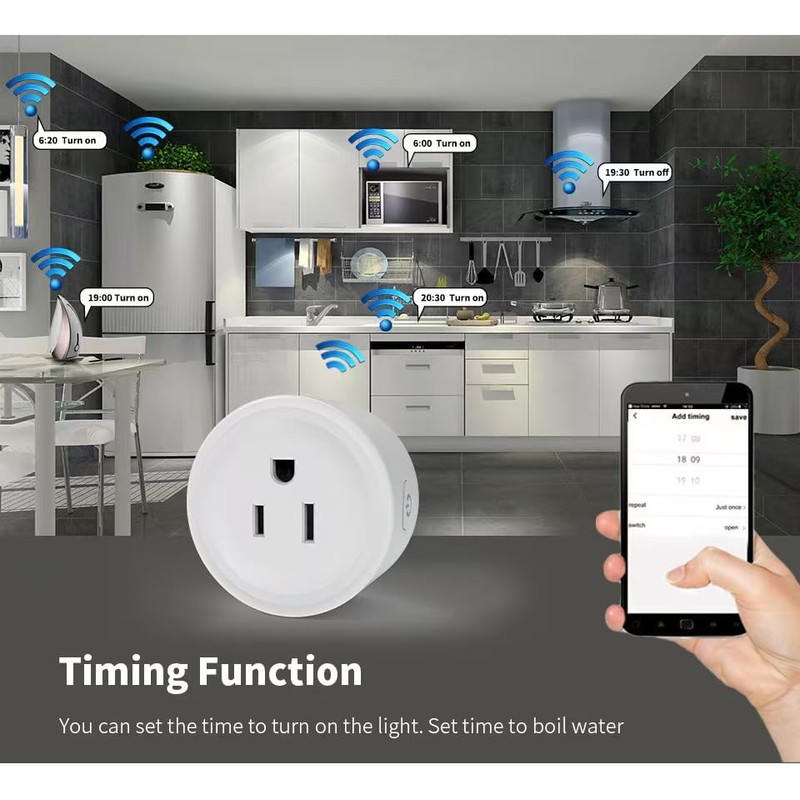 HapIntlNex Smart Plug, WiFi Outlet Compatible with Alexa & Google