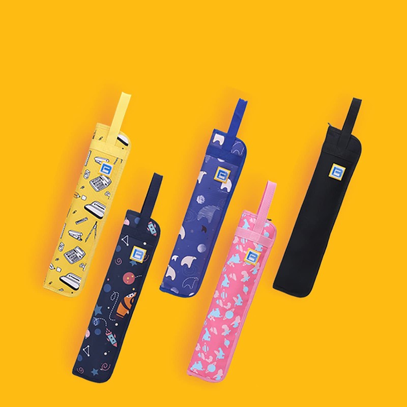 Drumstick Bag Case Compact Zippered Handle Shoulder Strap (Navy)