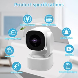 YoungPower Indoor WiFi Security Camera 2K HD Baby/Pet Monitor, Motion Detection Night Vision Two-Way Audio Smart Home Compatible Wireless Surveillance for Home,Office (1, White)