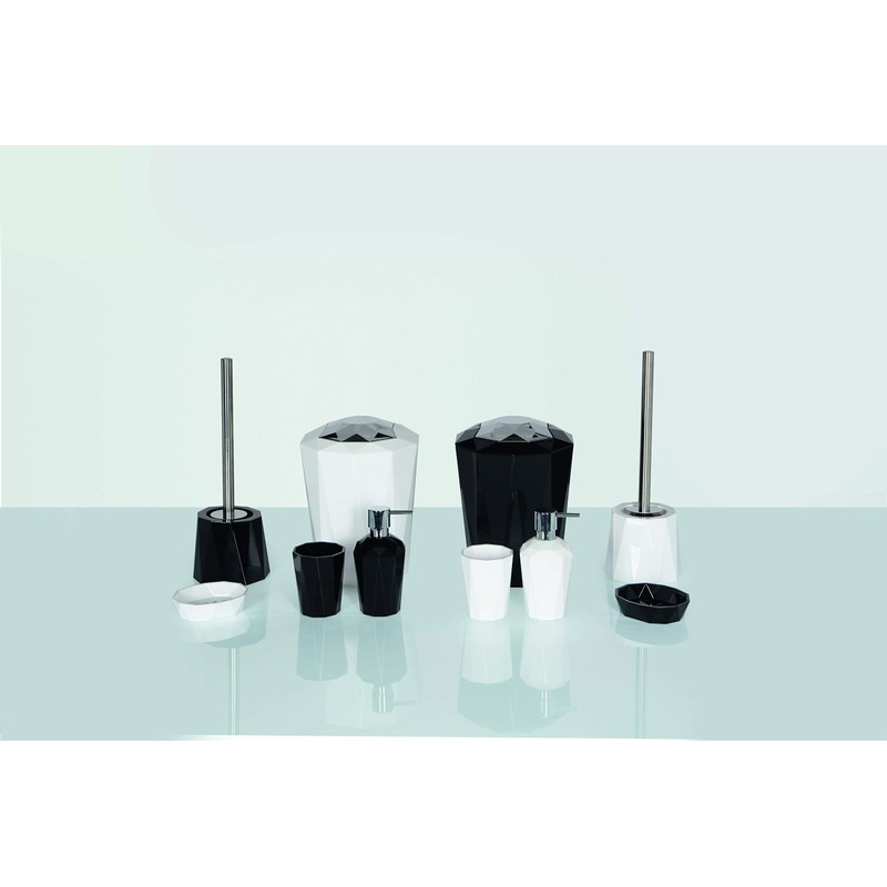 Spirella Crystal Black Soap Dispenser, H: 17cm x W: 8.5cm