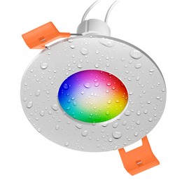 ledscom.de ERID Bathroom Ceiling Mounting Frame, Wet Room, Bathroom, IP44, Matte White, PAR16, Warm White - White, Matt, 473lm, Smart Home, WiFi, Alexa