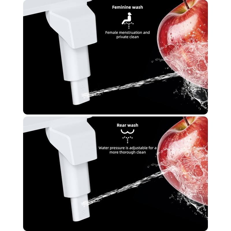 Hibbent 2 Pack Bidet Attachment for Toilet, Non-Electric Dual Nozzle