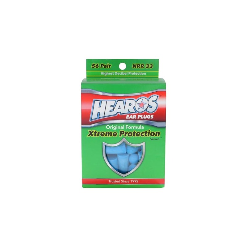 HEAROS Xtreme Protection Series Ear Plugs, Blue, 56 Pair