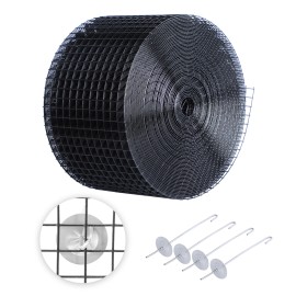 6in X 100ft Solar Panel Critter Guard Kit 60 Stainless Steel Fasteners Rust Proof PVC Coated Wire Roll Mesh Solar ProtectionAperture: 1/2"*1/2", Wire Diameter: 0.95mm