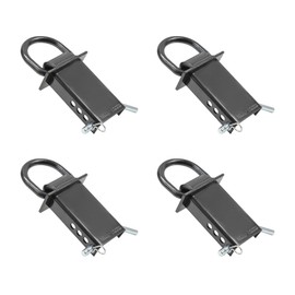 Mytee Products Heavy Duty Adjustable Trailer Stake Pocket 5/8 Inch D Ring w/ 1/2" Hitch Pin, Load Limit 5400 lbs & 4 Holes for Adjustment | D-Ring Tie Downs Utility for Flatbed Trucks & Trailer – 4 PK