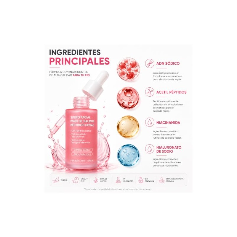 AKAM Suero PDRN de Salmón, Centella Asiática y Péptidos 30ml