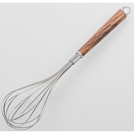 Suncraft WT-08 Whisk, Made in Japan, Stainless Steel, Woody Time, Natural Wood Handle, Walnut, Brown