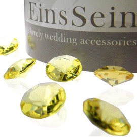 EinsSein 100 x Sparkling Diamond Crystals Acrylic 12 mm Gold Diamonds Decorative Stones Wedding Decoration Table Decoration Confetti Stones Wedding Decoration Diamonds
