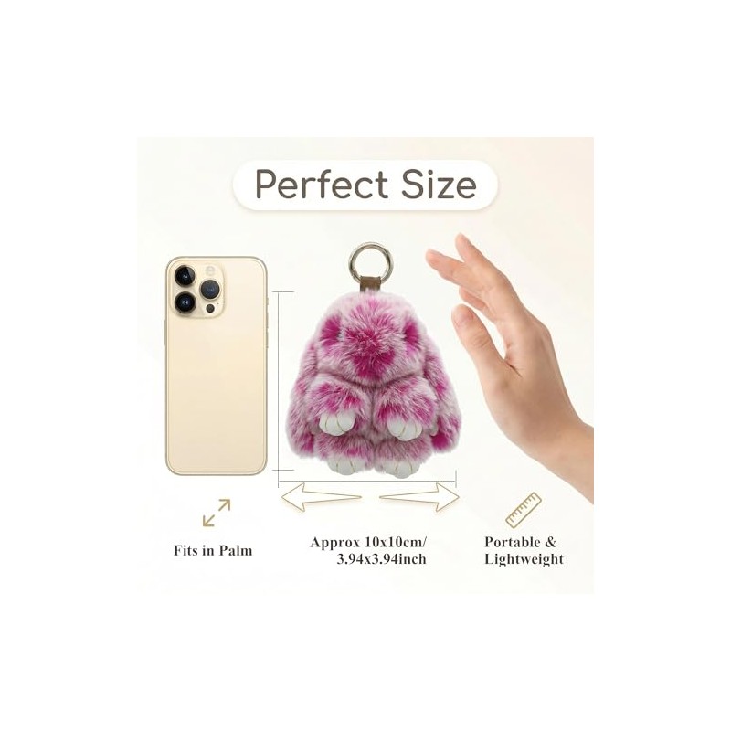 Fluffy Bunny Keychain - Ultra Soft Plush Rabbit Charm
