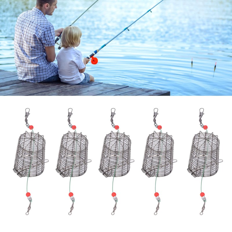 Fishing Bait Cage Basket, Stainless Steel Compact Fishing Lure Cage