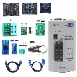 XGOIENZI RT809F Programmer 8 Adapters Motherboard Reader sop8 IC Socket Flash Programmer Clip eprom Clamp VGA ICSP LCD PCB Board 24 25 93 Series