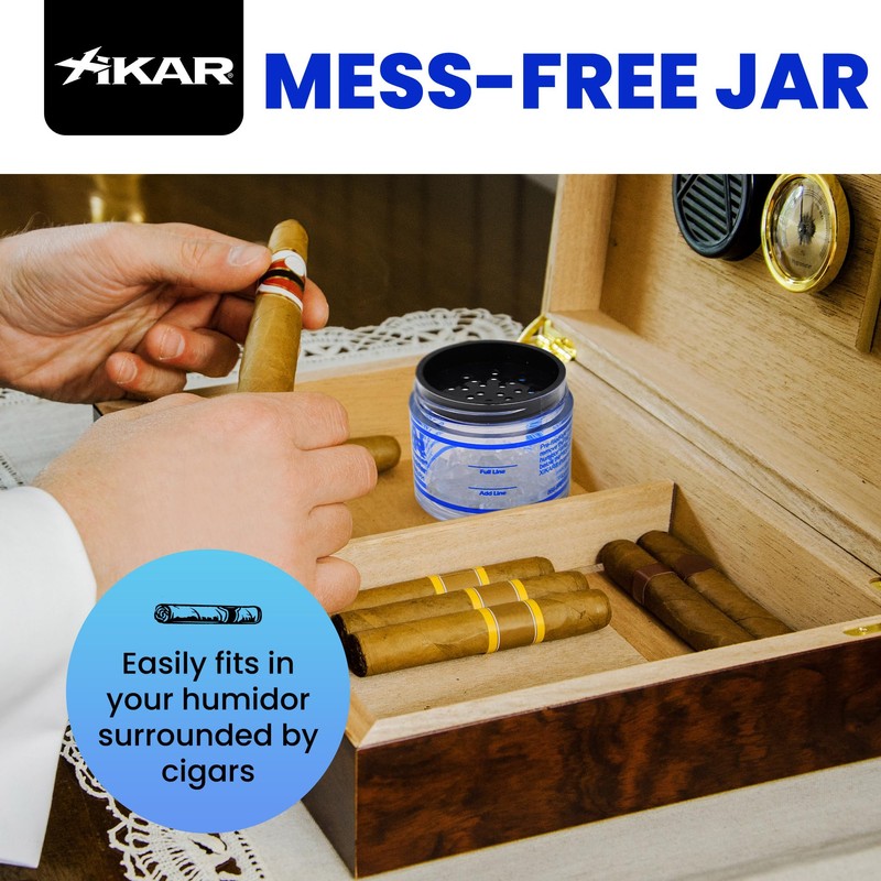 XIKAR Crystal Gel Humidifier Jar for Cigar Humidors, 4oz -