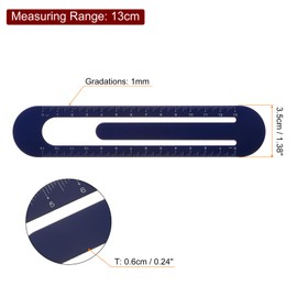 HARFINGTON 2pcs Straight Ruler 13cm Metric Bookmark Clip Ruler Metal Aluminum Alloy Scale on Both Sides Measuring Scale Tool for Measure Study Reading Classroom Office, Dark Blue
