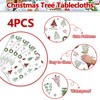 4 Pcs Christmas Tablecloths, Xmas Tree Table Cloths Winter Decorations