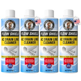 AC Drain Line Cleaner 4 Pack | Prevent Buildup and Overflow | 8oz - Up to 3 Months of Protection | Fast Acting & Long Lasting Bio-Enzymatic Formula