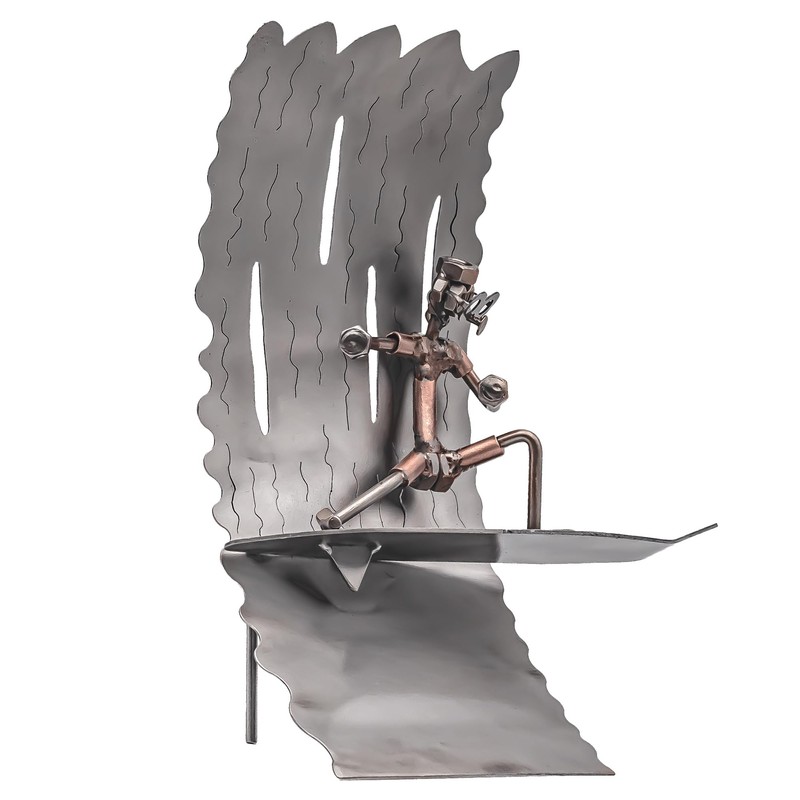 STEEMO Screw Man Surfing Gift Metal Art Decoration 23 x