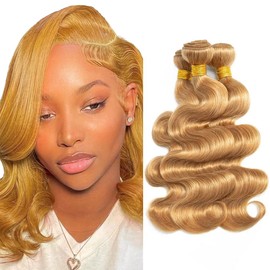 Honey Blonde Bundles Human Hair 27 Bundle Blonde Body Wave Bundles 12 14 16 inch LadrXadr 27 Body Wave Bundle 300g