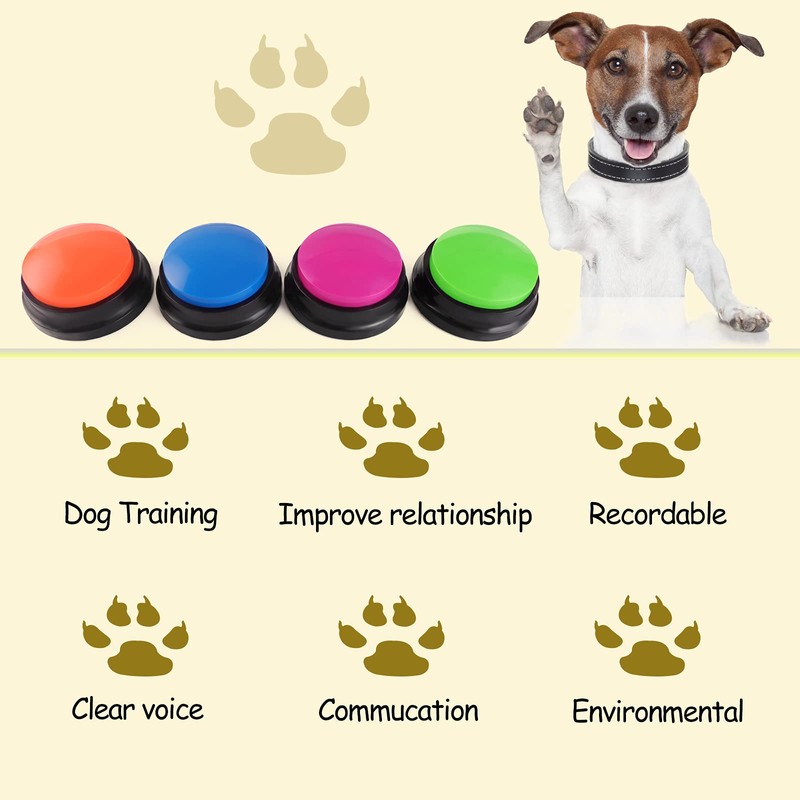 Voice Recording Button, Dog Buttons for Communication Pet Training Buzzer,