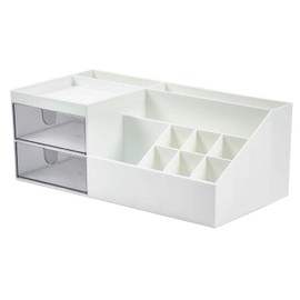 Auptiz Makeup Organiser with Drawers Beauty Organiser Makeup Storage Cosmetic Dressing Table Organiser for Dressers Bedroom Bathroom (2 Drawers)