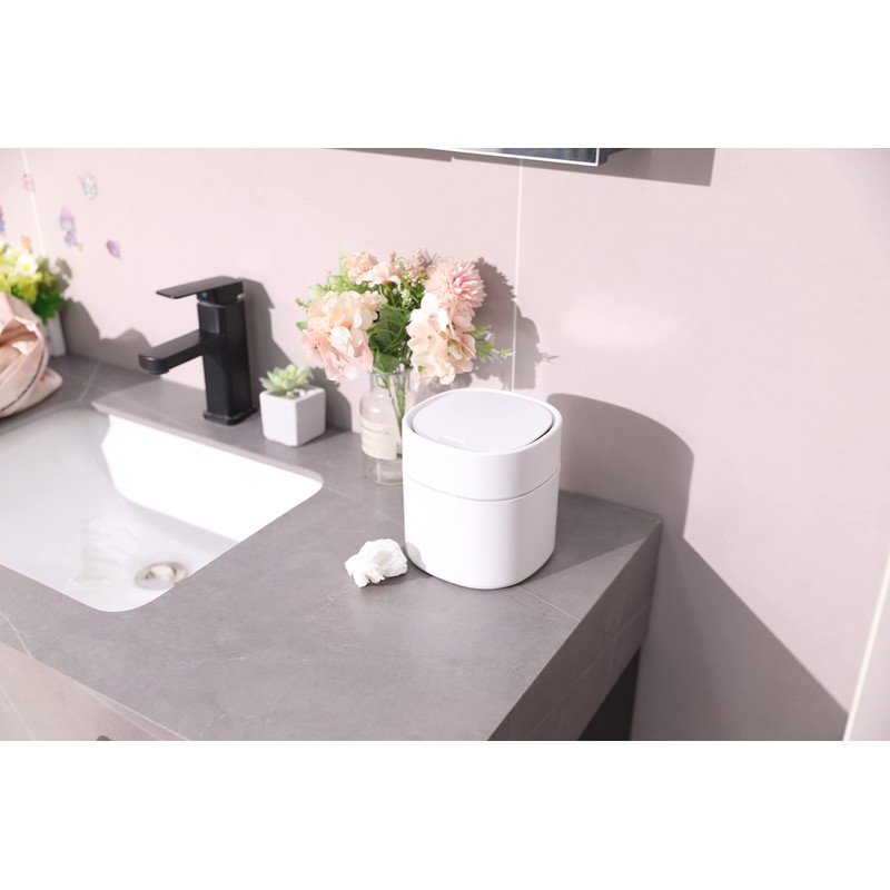 ETRAVEL Small bin office desk bin with lid for countertop,